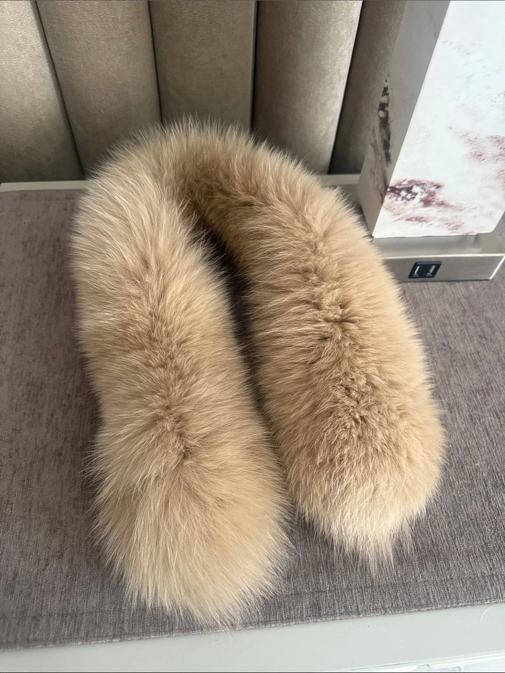 Genuine Fox fur clip on scarf